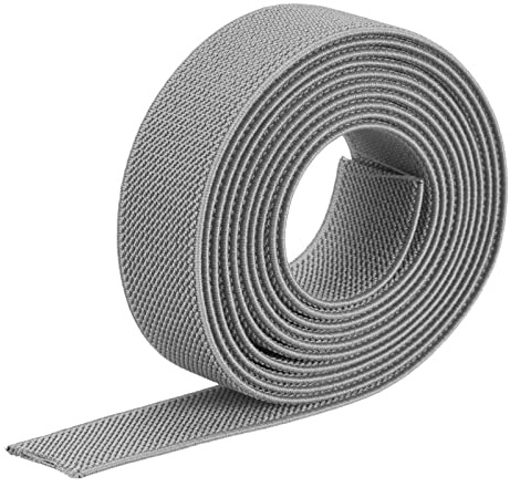 QUARKZMAN 2.5cm Gummiband Breit zum Nähen, 2 Meter Elastic Rubber Band, Breites Gummiband für Hosen, Bund, Stoffe zum Nähen (Hellgrau)