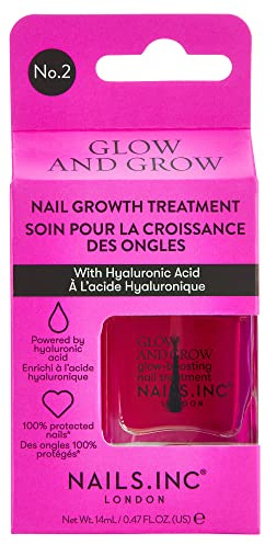 Nails.INC Glow and Grow Glow-Boosting Nail Growth Treatment, 14ml Clear