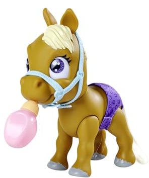 Simba 105950009 - Pamper Petz Pony, 24cm Spielzeug Pferd mit Trink- und Nässfunktion, Fohlen, kämmbarer Schweif, Color Change, Tierbaby mit Windel, 11 Überraschungen, für Mädchen und Jungen ab 3 Jahre