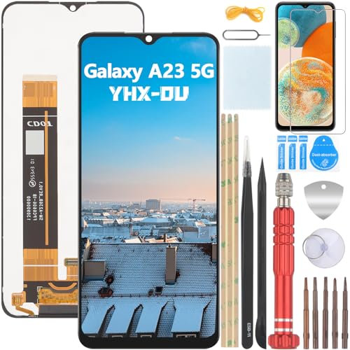 YHX-OU 6.6 Schwarz Display für Samsung Galaxy A23 5G SM-A236U SM-A236B SM-A236E LCD Display Touchscreen Ersatz Bildschirm Glas Assembly mit Werkzeug+1 Stück Schutzfolie
