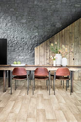 PVC Boden in Holzoptik hell Bodenbelag aus Vinyl Meterware in 3 und 4 m Breite Vinyl Rollenware ideal für Wohnzimmer und Schlafzimmer (3 m x 19 m)