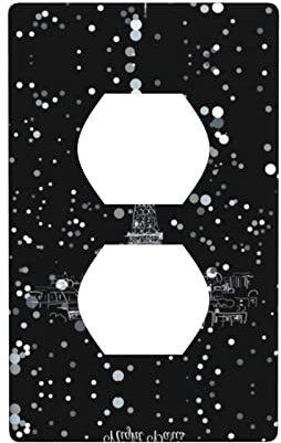 Night Paris Eiffelturm Dekorator Lichtschalter oder Steckdose Wandplatte für Lichtschalter, Dimmer, Steckdose