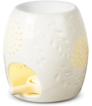 YANAYANA Duftlampe Teelicht Duftlampe aus Keramik mit Kerzenhalter Duftöl Lampe für ätherische Öle Aromalampe Teelichthalter Aroma Diffuser mit Candle Löffel für Duftöl Duftwachs