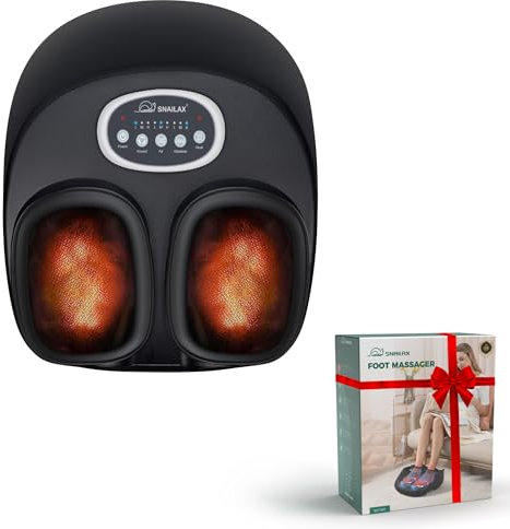 Snailax Fußmassagegerät mit Wärme, elektrisches Shiatsu-Fußmassagegerät mit Vibration Kneten, Fußmassage für Durchblutung, Fußwärmer, Geschenke für Frauen/Männer