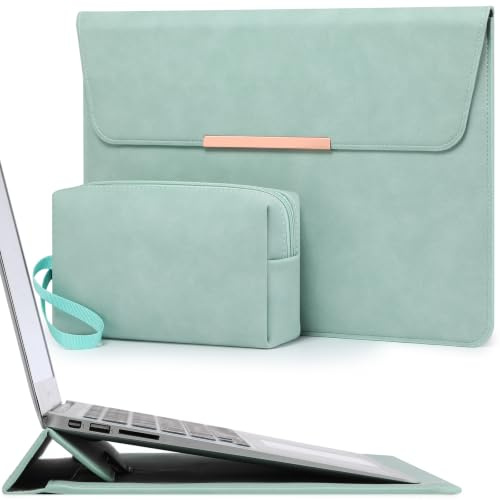 HYZUO 15 Zoll Laptop-Hülle mit Ständerfunktion, Mintgrün | für MacBook Air 15 M5 A3448 M4 A3241 M3 A3114 M2 A2941 2026-2023, MacBook Pro 15, 15 Surface Laptop 7/6/5/4/3