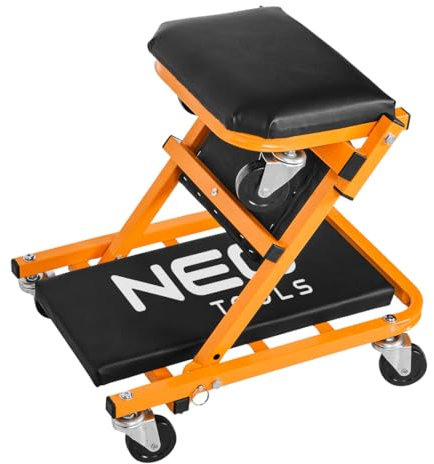 NEO TOOLS 2in1 KFZ Werkstatt Rollbrett Montagerollbrett Werkstatthocker Montageliege bis 150kg Montagerollbrett Werkstatt-Liegewagen | Rollsitz | Sitz- und Liegefunktion