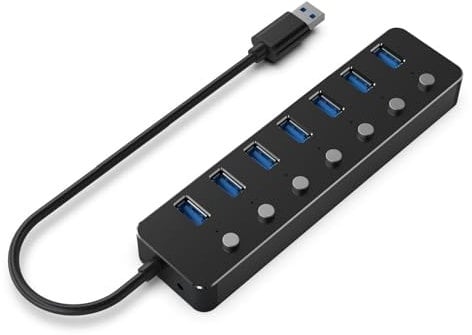 GEMBIRD Hub USB UHB-U3P7P-01 Negro