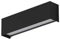 Wandleuchte innen Up Down E14 Schwarz B: 26 cm klein schmal flach indirektes Licht Wandlampe Wohnzimmer Schlafzimmer Flur Treppe