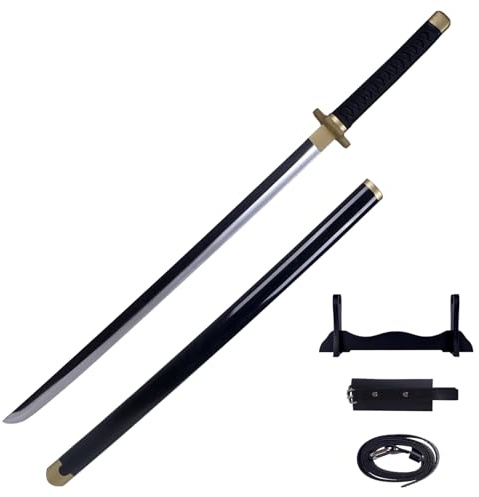 Schwert von Lorenor Zorro aus PU-Schaum, Katana mit Schwertscheide | Inkl. Schwertgürtel & Ständer