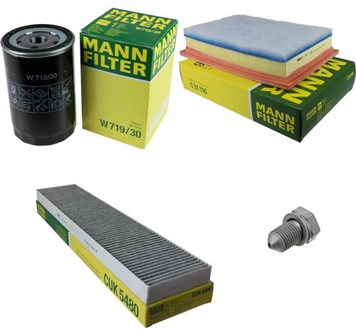 EISENFELS Inspektionspaket Wartungspaket Filterset mit Ölfilter W 719/30, Luftfilter C 31 116, Innenraumfilter CUK 5480, Verschlussschraube