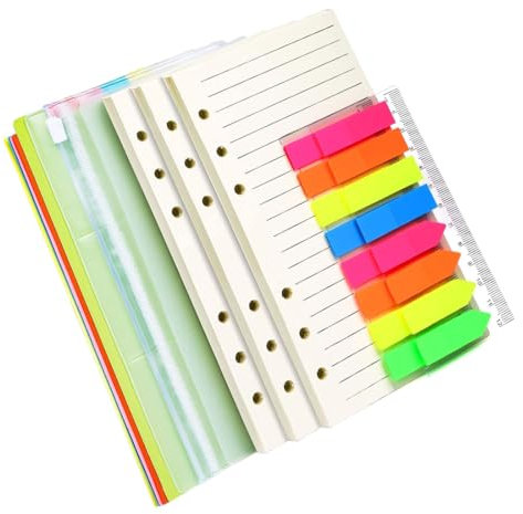 VIVIIHOO A6 Nachfüllpapier schedari, divisori e registro, con inserti per calendario e raccoglitori, 135 fogli für A6 Notizbuch Tagbuch Bullet Journal