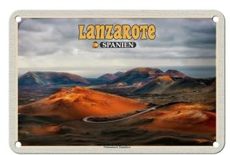 FEMER Blechschild Reise 18x12cm Lanzarote Spanien Nationalpark Timanfaya