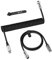 ATTACK SHARK C01 PRO Coiled USB C Cable for Gaming Keyboard, Type-C to USB-A, Custom Braided Double-Sleeved Mechanical Keyboard Charger Cable with Detachable Aviator Connector, Black