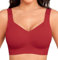 Yommay Bras for Women No Wired Full Coverage Bras Comfort Ladies Sleep Everyday Bras with Padded,Red,M