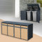 ML-Design Mülltonnenbox 4er 4 Tonnen 240L 264x80x116,3cm Anthrazit-Lärchenoptik Stahl, wetterfest/abschließbar Mülltonnenverkleidung Klappdeckel/4 Türen, Müllbox Mülltonnecontainer Mülltonnenabdeckung