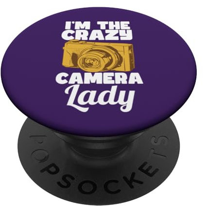 Fotografen Fotografie Zitat I'm The Crazy Camera Lady PopSockets Klebender PopGrip