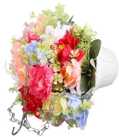 HOOTNEE Planta Colgante De Flores Falsas Cesta De Flores Colgantes para Decoración De Jardín y Exterior