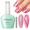 Firedeep Smalto per unghie rosa 16ml Smalto per unghie olografico con occhi di gatto rosa champagne pastello UV/LED Smalto gel riflettente per manicure con magnete