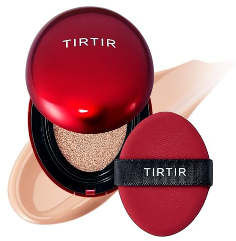 [*Mini Size*] TIRTIR Mask Fit Red Cushion Foundation | Full coverage, Weightless, Skin fit, Satin Glow Finish, Korean Makeup, beauty, Tattoo cover up, Buildable (#22C Peach Beige, 4.5g)