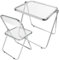 Willonin Klapptisch aus Transparent, klappbar, ideal für kleinen Schreibtisch, Beistelltisch oder kleinen Computertisch, Büro, Beistelltisch, Haustier (64 x 50 x 70 cm)