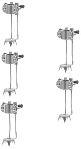 Healvian 5St Rutschfeste Wanderstöcke schnee winterwandern eisangeln eislaufen zubehör Spitze des Spazierstocks Spitze des Eisstocks Greifer für Eisschuhe Rohrgriff Rostfreier Stahl Silver