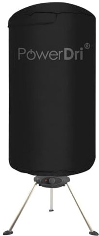 Electric Clothes Dryer 15kg Indoor Wet Laundry Warm Air Drying PowerDri (Black)