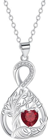 J.MUEN Collana Albero Della Vita Donna Argento 925 Collana Infinito Cuore Ciondolo - Regali originali per Natale,compleanno,anniversario e Festa della Mamma,ideali per moglie,mamma,fidanzata e amici