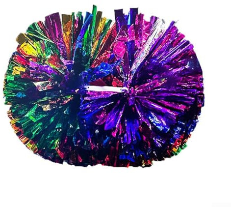 Cheerleading Ball Set von 6 für Tanz, atemberaubende und langlebige Requisiten für Festivals und Bühnenauftritte (Griff gelb und rot)