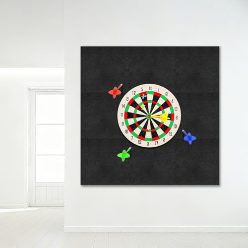 Zuxbolf Dartboard Wandschutz 9 Stück Filz Selbstklebend 30x30cm | Dart Backboard Wandfliesen Schutzmatte Korkplatten Schallschutz für Dartbereich Spielzimmer Wandumrandung