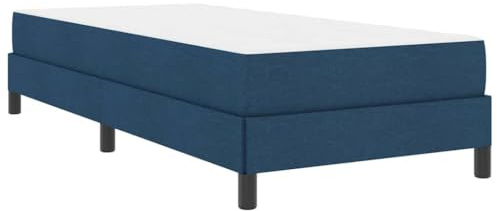 vidaXL Boxspringbett mit Matratze Blau 90 x 190 cm Stoff