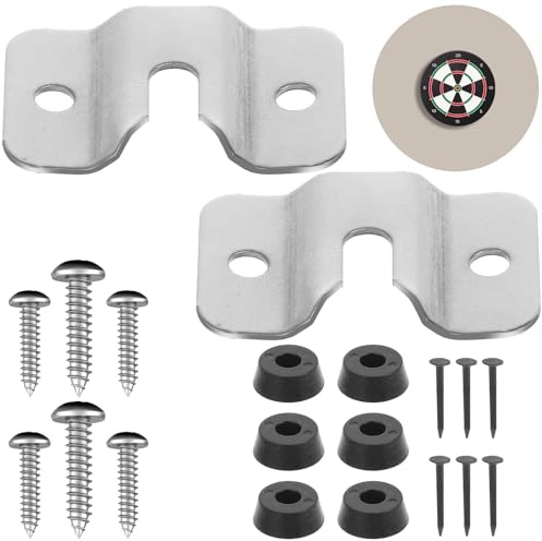 yimeizhiguang Dartboard Hanging Kit & Wall Bracket, 2-Pack Heavy Duty Mounting Set with Screws & Stabilisers, Universal Secure Holder for Concrete and Wood Walls, Easy Install Dartboard Accessories