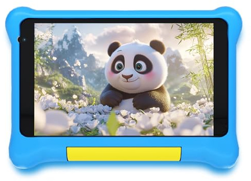 Tablette Enfants 7 Pouces Android, Tablette Éducative pour Enfant avec Écran HD, 5 Go RAM + 32 Go ROM (TF 128 Go), Contrôle Parental, WiFi, Bluetooth, Cadeau Fille Garçon avec Étui Antichoc (Bleu)