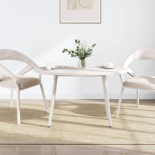 kithwjll Tischplatte Weiß Massivholz Kiefer 100x50x2,5 cm Oval Arbeitsplatte Outdoor wetterfest Bistrotisch Gartentisch rund Schreibtischplatte