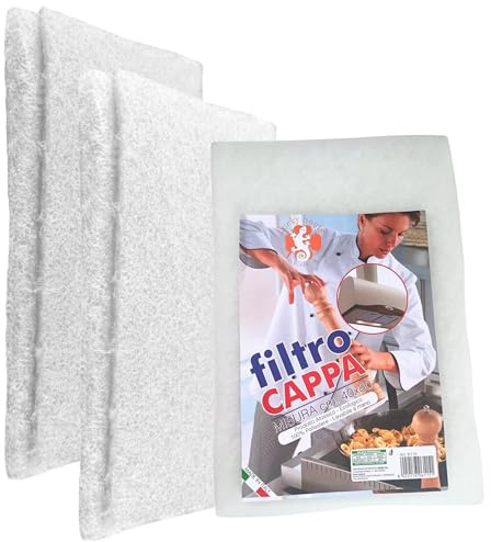 AURACASA Filtro Cappa Cucina Universale Ritagliabile, Filtri Cappa Cucina Antigrasso Lavabile a Mano - 40x80 cm, 2 Pezzi Bianca