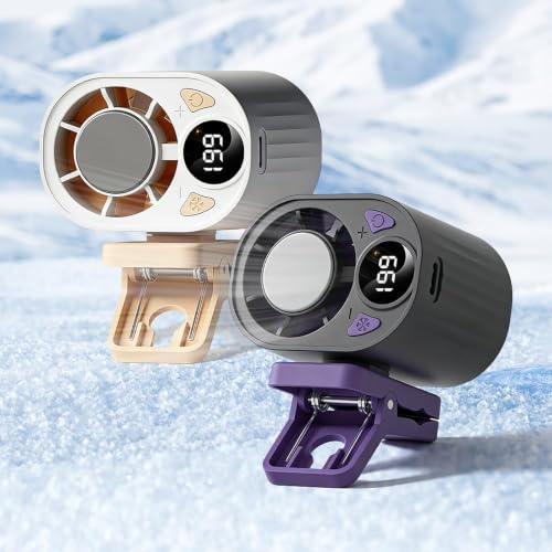 ZVD Ventilateur USB Rechargeable avec Pince, Rotation 360°, Silencieux et Réglable, pour Voiture, Lit, Bureau, Poussette et Camping (2PC)