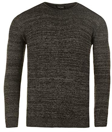 WOTEGA Herren Feinstrick Pullover Mit Rundhals Und Melierung