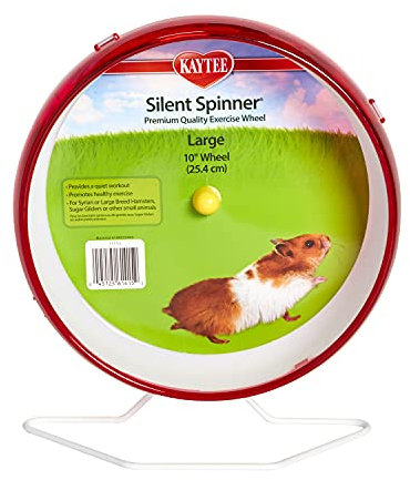 Kaytee Leises Spinnrad für syrische oder große Hamster, Zuckergleiter und Rennmäuse, groß, 25,4 cm (Farben können variieren)