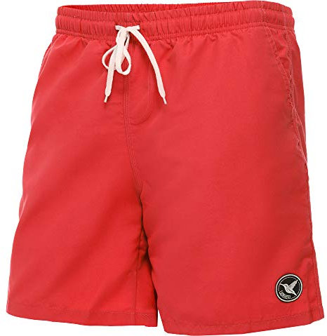 Ladeheid Costume Uomo Mare Lungo con Taschino, Medium Drawstring, Fodera in Rete, Costumi da Bagno, Boxer per la Spiaggia, la Piscina e Il Surf LA40-129 (Rosso, XL)