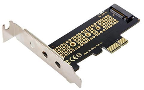 JSER Carte adaptateur NVME vers PCI-E 4.0 Low Profile PCI-E 3.0 x1 Lane vers M.2 NGFF M-Key SSD Nvme AHCI PCI Express