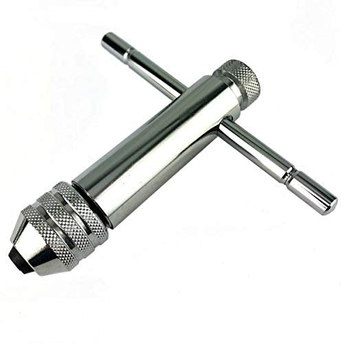 Weischer® - Werkzeughalter mit Knarre Ratsche | Länge 105 mm | für Gewindebohrer/Gewindeschneider M5 - M12 | Windeisen mit T-Griff und umschaltbaren Rechts - und Linkslauf