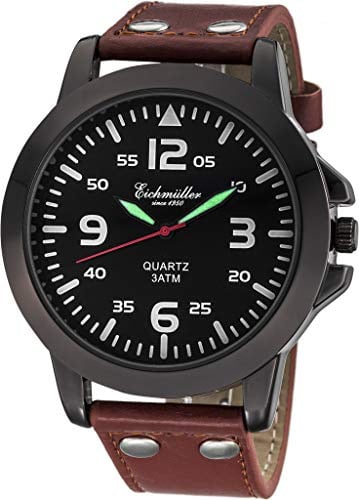 Eichmüller Herrenuhr mit Lederband 45 mm