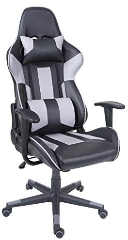 Mendler Bürostuhl HWC-F84 Kunstleder - schwarz/grau | Schreibtischstuhl, Gamingstuhl, Chefsessel, Drehstuhl