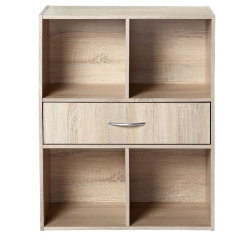 CaliCosy Etagère de Rangement 4 casiers avec Un tiroir