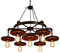 Hölzerner Pendellampe Vintage Pendelleuchte Esstisch Hängelampe Höhenverstellbare Retro E27 7 Flamme Industrielle Deckenlampe Beleuchtung Esszimmer Küche Schlafzimmer Schlafzimmer Dekoration Licht