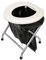 24ocean Mobile Klapptoilette Set Weiß WC Klo Camping, Gestell Silber, 6 Einweg Beutel