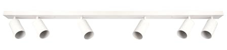 EDO Deckenstrahler GU10 MALGA, 6 Flammig, Deckenlampe Weiß, Drehbar Spotbalken, Deckenleuchte Schwenkbar, Wandlampe Innen, Wandstrahler, Spot, Downlight, Lampe für Schlafzimmer, Küche, Wohnzimmer