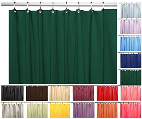 Venice Collections Eleganter, robuster Vinyl-Duschvorhang, mit 12 Metallösen, Dunkelgrün