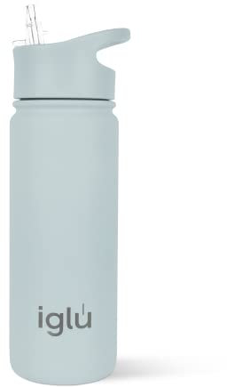 iglu Reusable Water Bottles | Premium Double Walled Stainless Steel | Vacuum Insulated Bottle | 24 Hours Cold & 12 Hours Hot | Sweatproof & BPA Free | Great Eco-Friendly Gift (Arctic Blue, 570 ml)