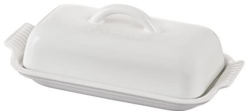 Le Creuset Stoneware Heritage Butter Dish, White