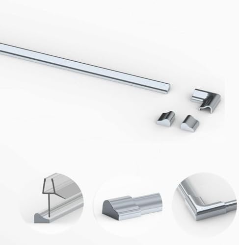 Dusche Aluminium Chrom Schwallschutzleiste 95 cm für die untere Duschdichtung Duschwand Ersatzdichtung Badewanne Wasserabweiser Duschkabine duschdichtung Schwallschutz